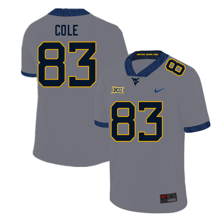 NCAA Men's CJ Cole West Virginia Mountaineers Gray #83 Nike Stitched Football College Authentic Jersey UJ23P18SK